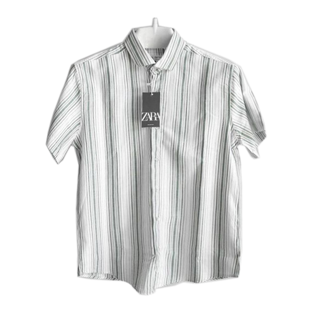 پیراهن آستین کوتاه مردانه زارا مدل راه راه 