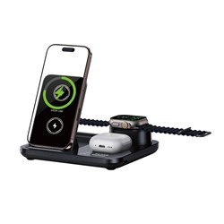 شارژر وایرلس سه کاره Green Lion مدل GN3IN1MWCBK - مشکی (گارانتی 24 ماهه)