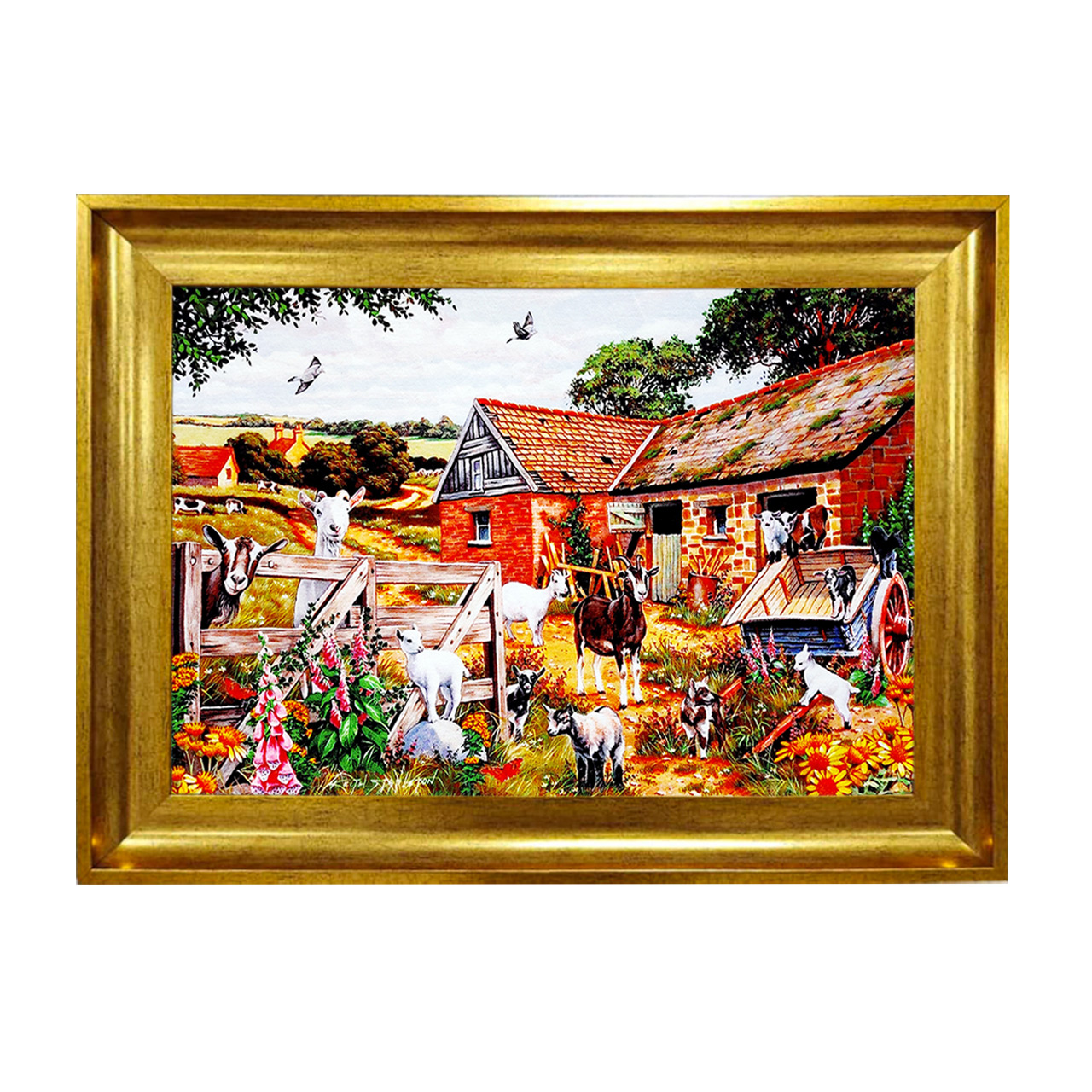 تابلو فرش چاپی طرح مزرعه کد 10264 سایز 50×50 سانتی متری