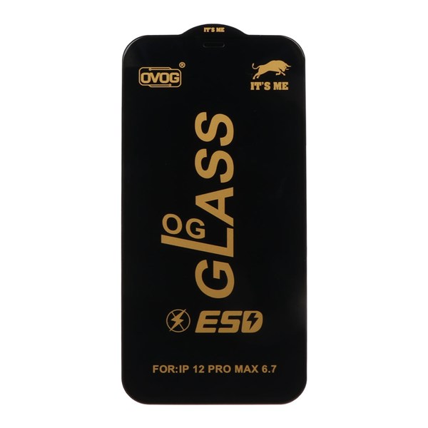 محافظ صفحه نمایش شیشه ای درجه یک Apple iphone 12 / 12 Pro - Full Cover OG - ESD OVOG (بدون پک) - مشکی