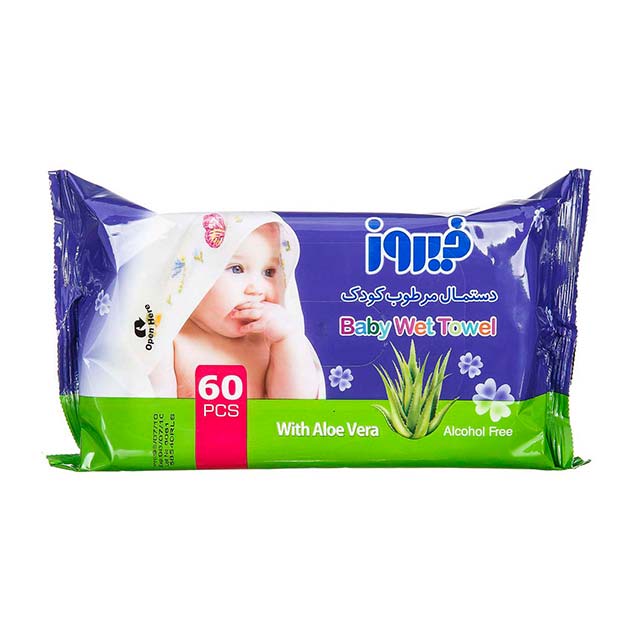 دستمال مرطوب کودک فیروز 60 عددی