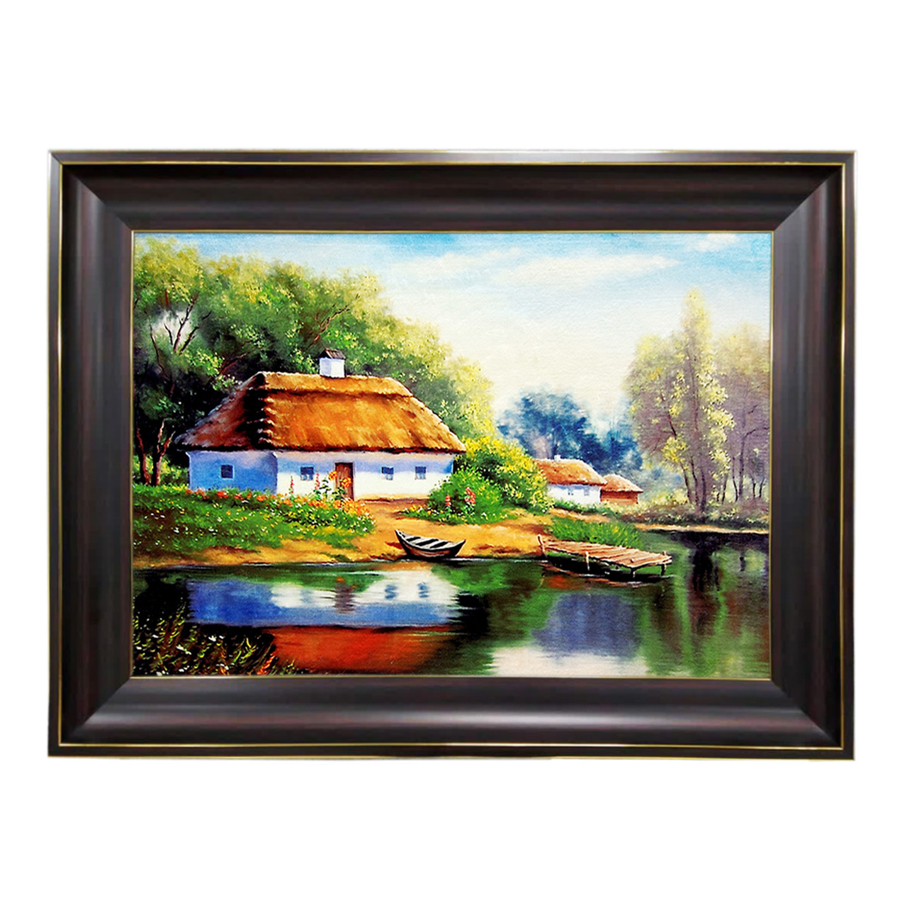 تابلو فرش چاپی طرح دریاچه کد 10257 سایز 60×40 سانتی متری