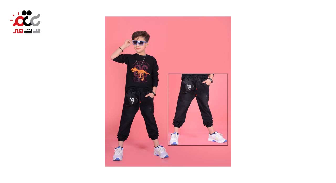 شلوار جین بچه گانه مدل دمپا کش