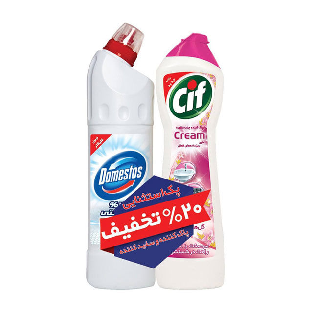 مجموعه سفیدکننده دامستوس و پاک کننده سیف 750 میلی لیتری