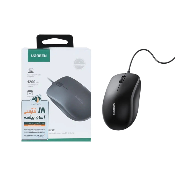 ماوس باسیم UGREEN مدل MU007-90789 - مشکی (گارانتی 18 ماهه آسان پیشرو)