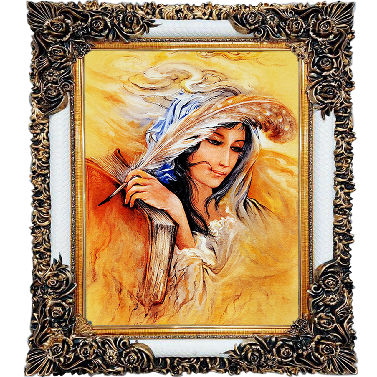 تابلو فرش چاپی طرح مینیاتوری کد 16016 سایز 70×100 سانتی متری