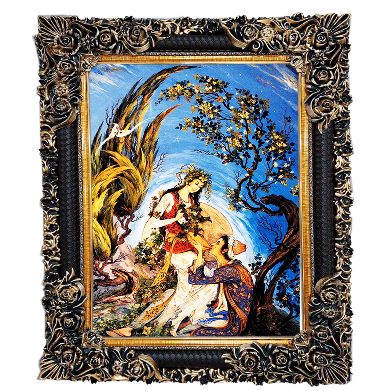 تابلو فرش چاپی طرح مینیاتوری کد 16012 سایز 50×100 سانتی متری