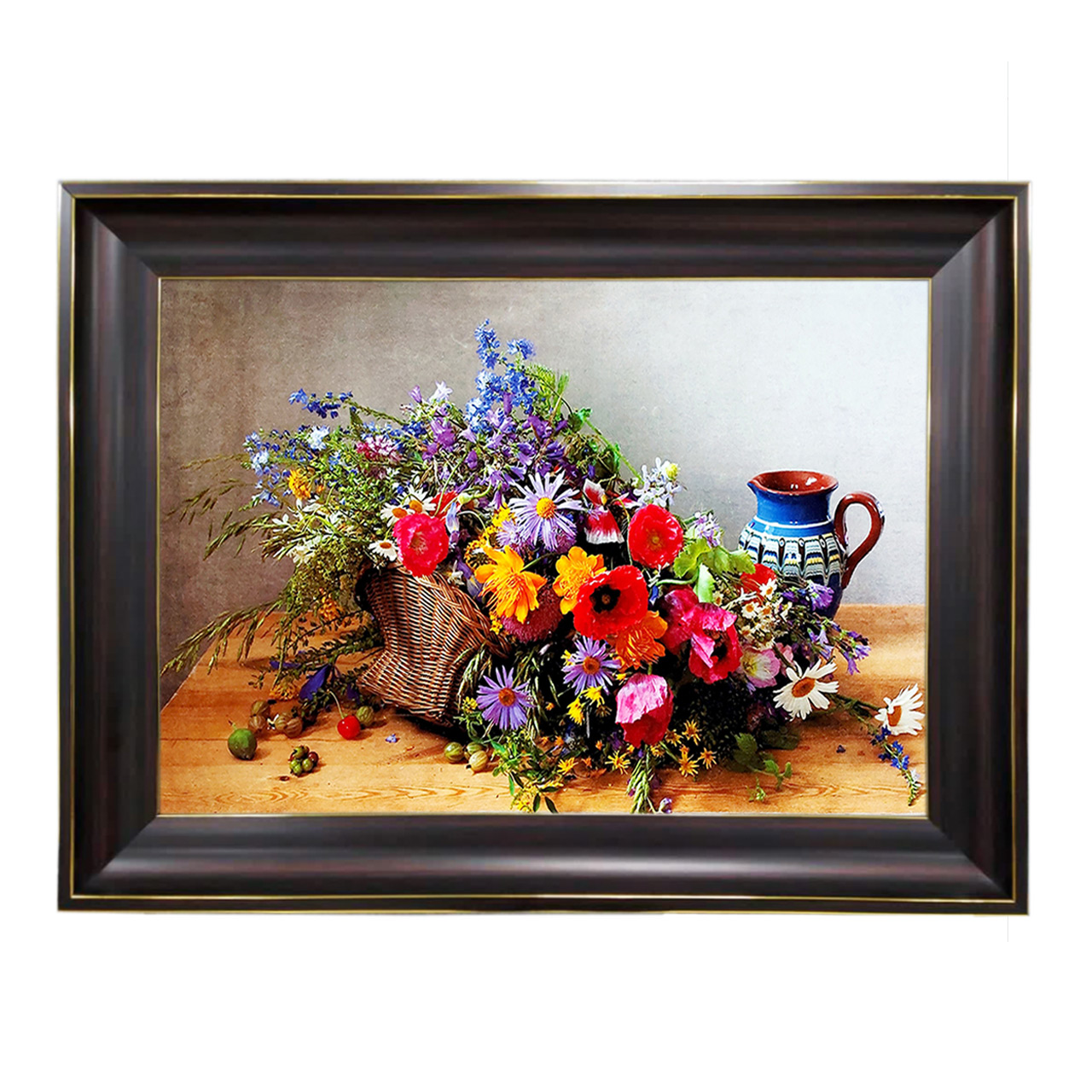 تابلو فرش چاپی طرح گل کد 12001 سایز 60×40 سانتی متری