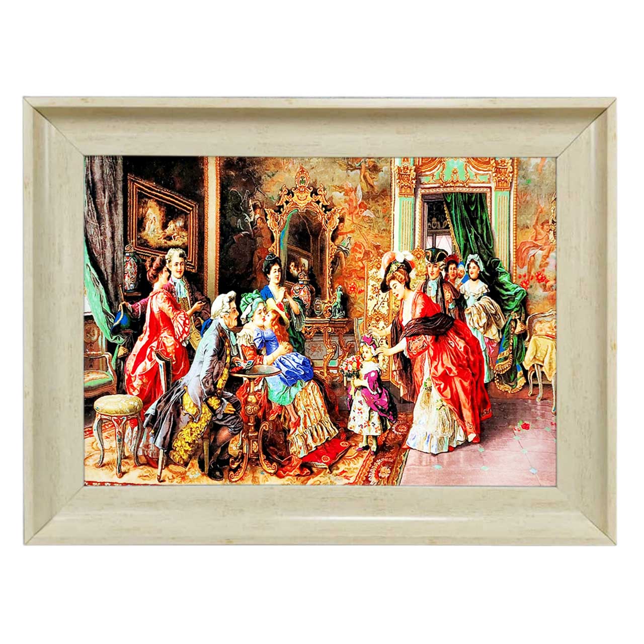 تابلو فرش چاپی طرح ضیافت کد 11001 سایز 70×50 سانتی متری