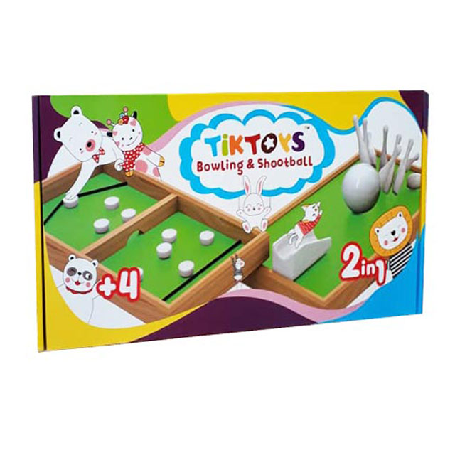 بازی فکری تیک تویز مدل بولینگ و شوتبال چوبی