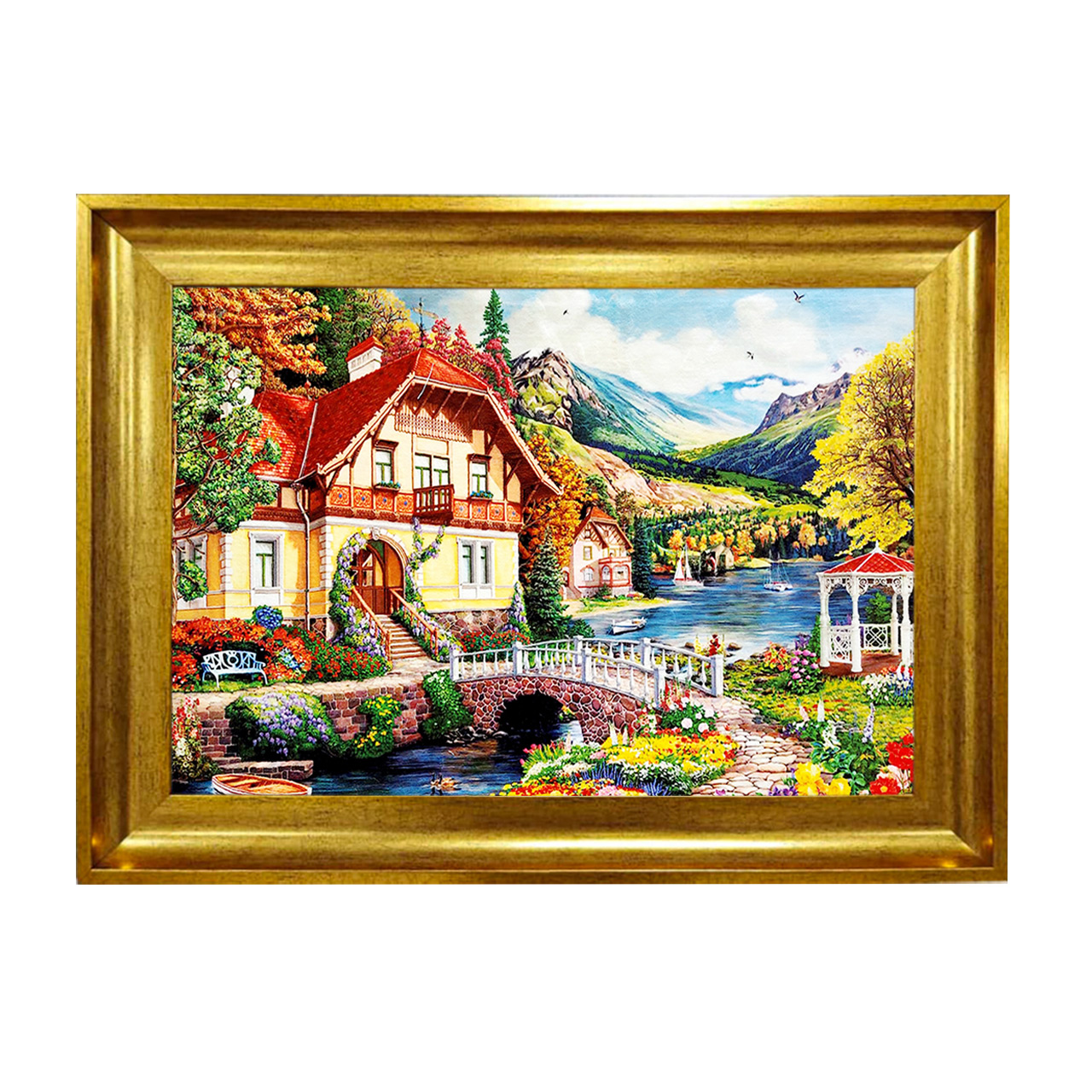 تابلو فرش چاپی طرح منظره کد 10121 سایز 50×50 سانتی متری