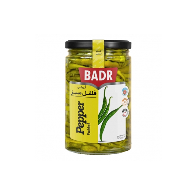 خرید ترشی فلفل سبز بدر 570 گرمی