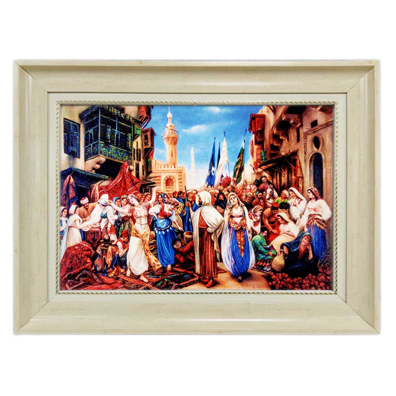 تابلو فرش چاپی طرح روستا کد 13319 سایز 70×50 سانتی متری