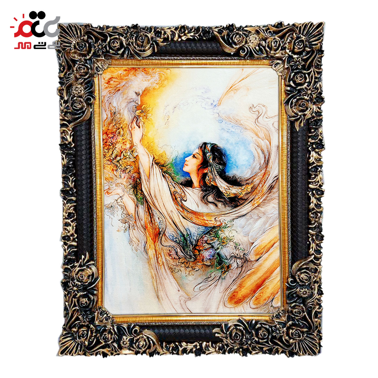 تابلو فرش چاپی طرح مینیاتوری کد 16002 سایز 40×60 سانتی متری 