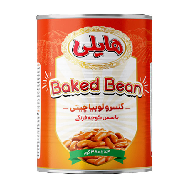کنسرو لوبیا چیتی با سس گوجه فرنگی هایلی 380 گرمی