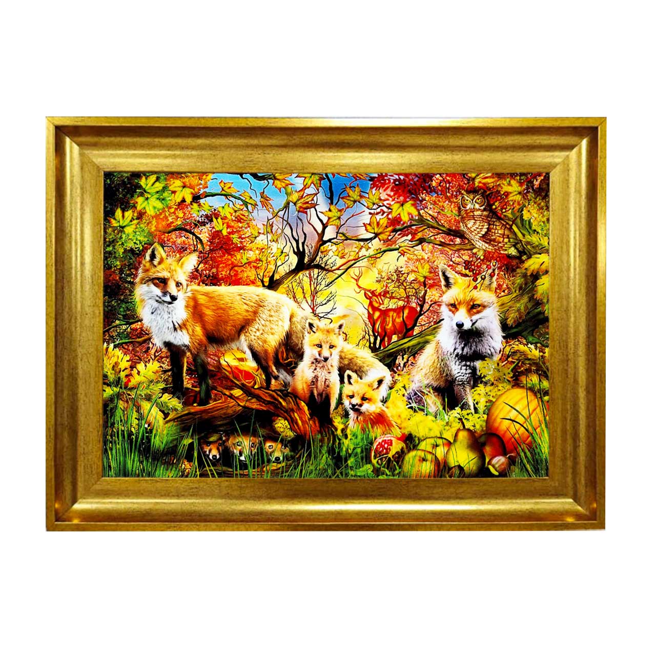 تابلو فرش چاپی طرح روباه کد 14053 سایز 50×50 سانتی متری