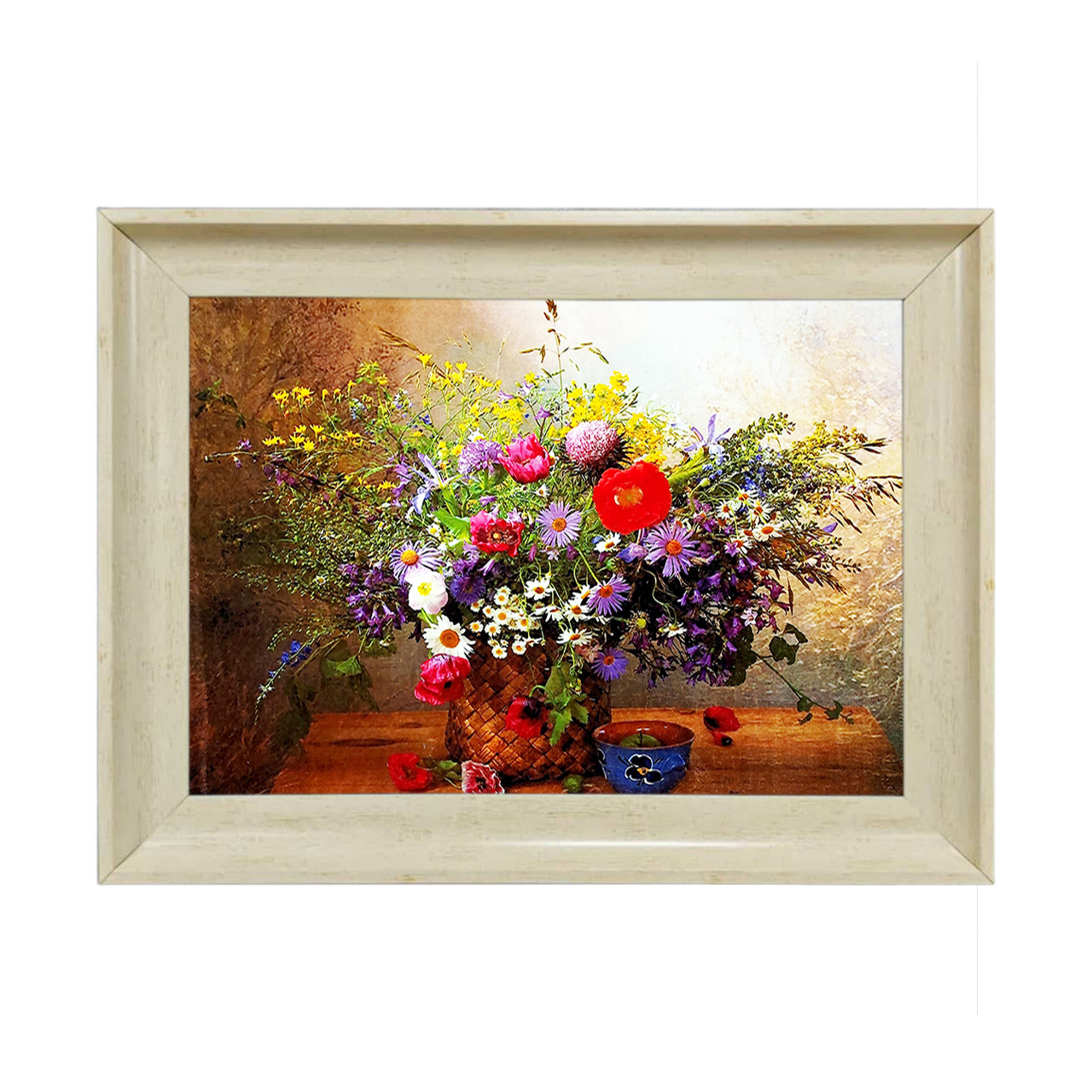 تابلو فرش چاپی طرح گل کد 12022 سایز 50×35 سانتی متری