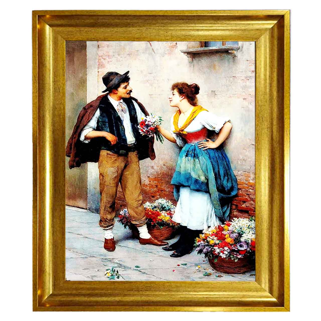 تابلو فرش چاپی طرح زوج کد 13025 سایز 100×70 سانتی متری