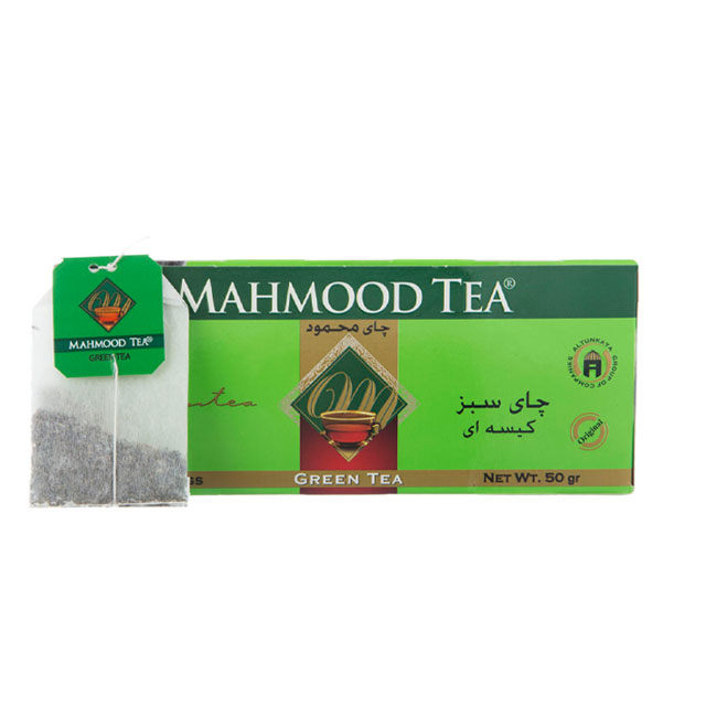 چای کیسه ای سبز محمود بسته 25 عددی