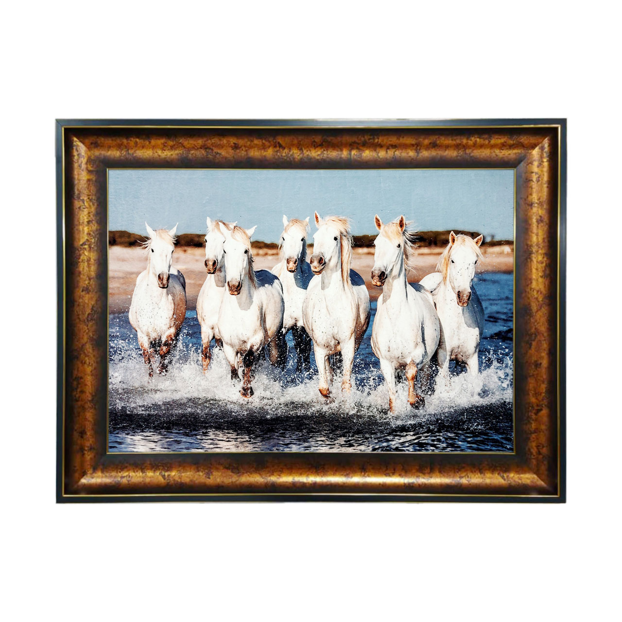 تابلو فرش چاپی طرح اسب کد 14048 سایز 50×35 سانتی متری