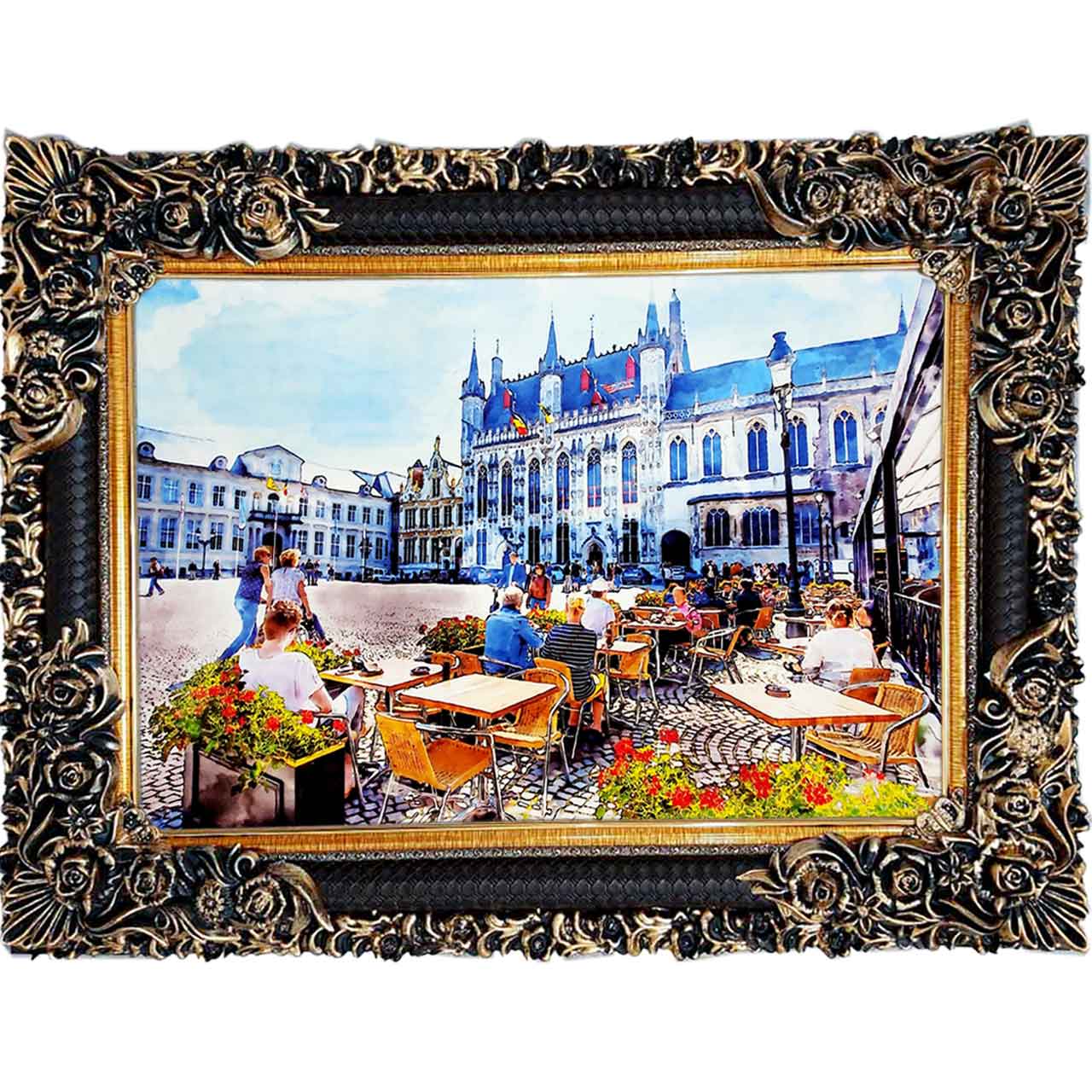 تابلو فرش چاپی طرح رستوران کد 10201 سایز 100×70 سانتی متری