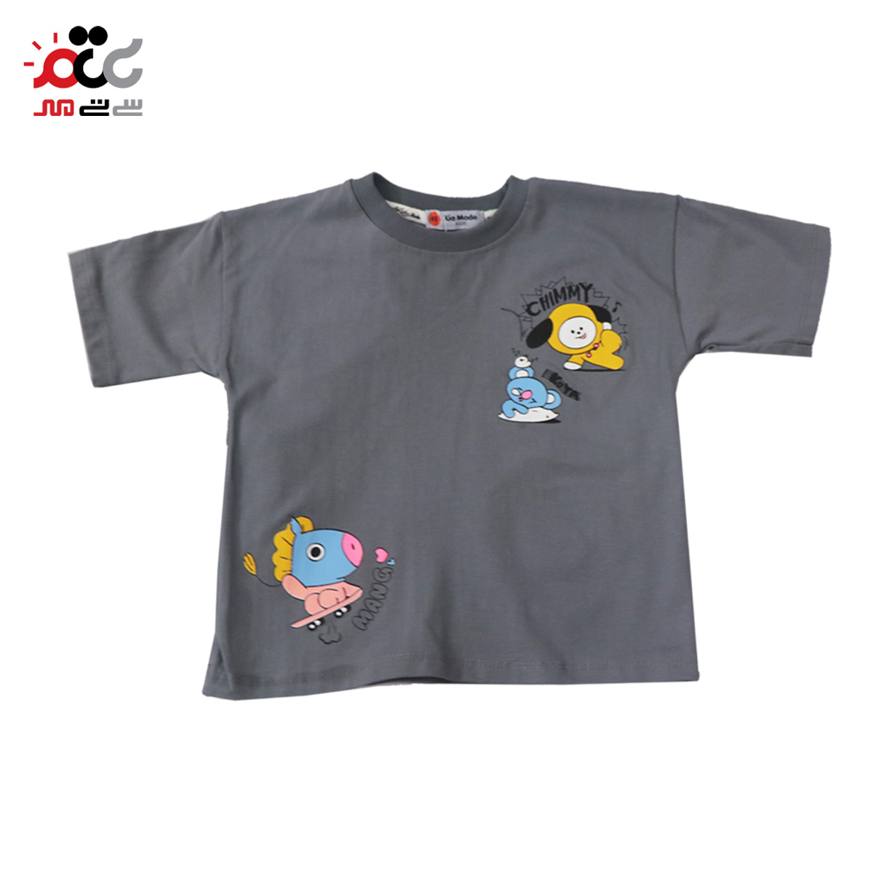 خرید ست تیشرت و شلوار بچگانه طوسی طرح CHIMMY 