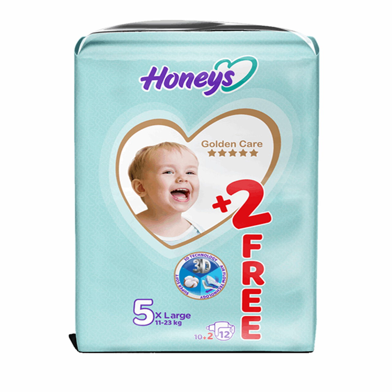 پوشک بچه هانیز سایز 5 بسته 2+10 عددی