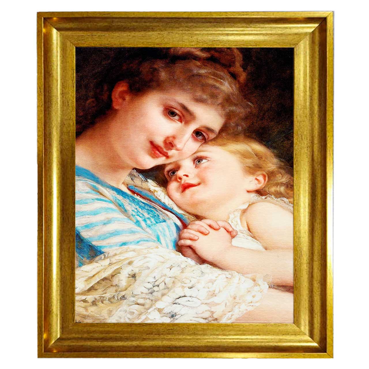 تابلو فرش چاپی طرح مادر و دختر کد 13032 سایز 100×70 سانتی متری