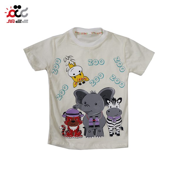 ست تیشرت و شلوار بچگانه سفید طرح ZOO سایز 50