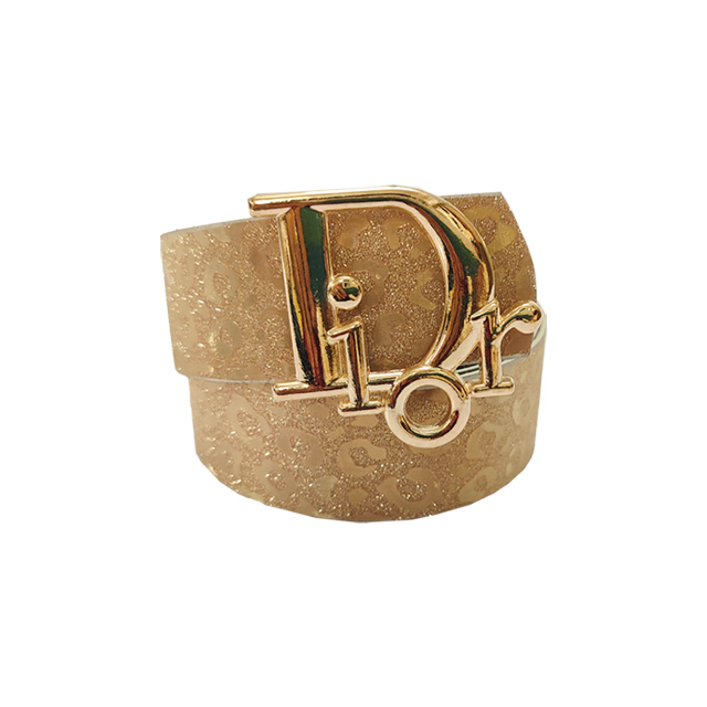 کمربند زنانه چرمی طلایی مدل Dior کد 26