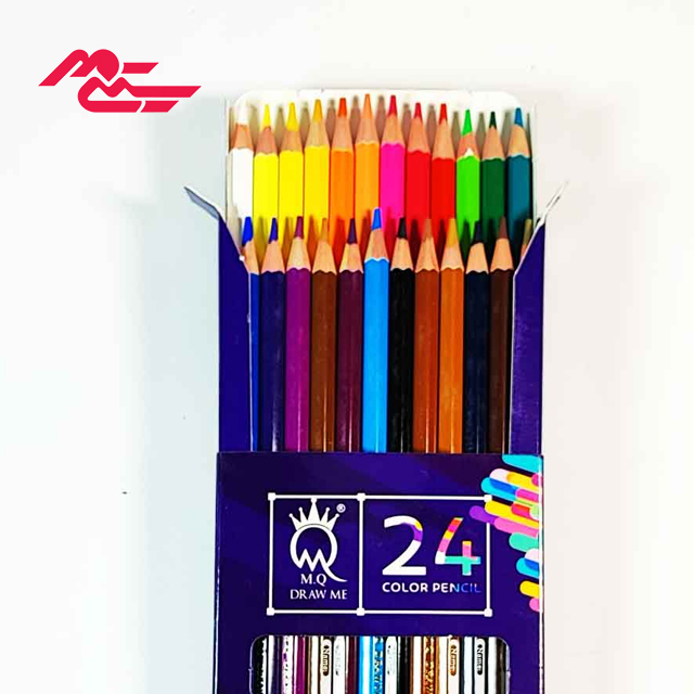 مداد رنگی جعبه ای ام کیو بسته 24 عددی