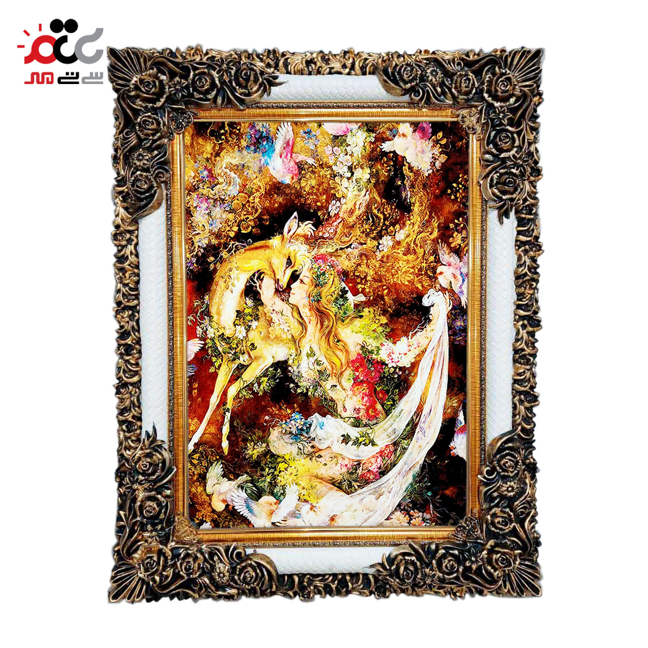 تابلو فرش چاپی طرح مینیاتوری کد 16006 سایز 40×60 سانتی متری