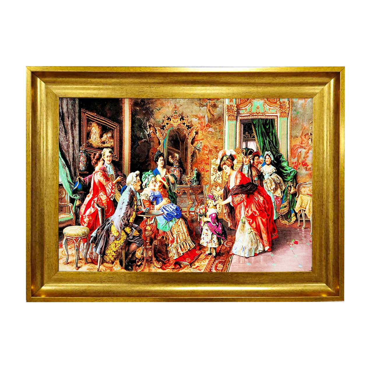 تابلو فرش چاپی طرح ضیافت کد 11001 سایز 50×50 سانتی متری