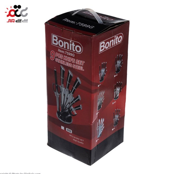 سرویس چاقو آشپزخانه 9 پارچه بونیتو مدل 7599G