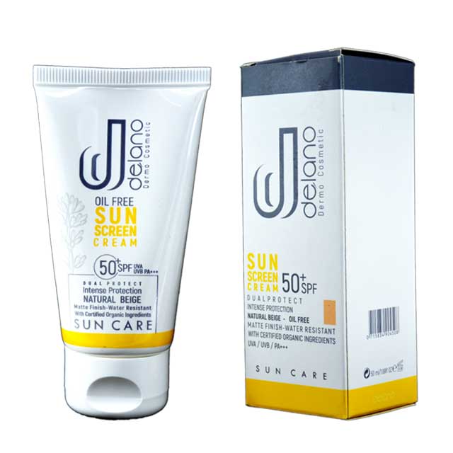 کرم ضد آفتاب فاقد چربی  SPF+50 بژ طبیعی دلانو 50 میلی لیتری