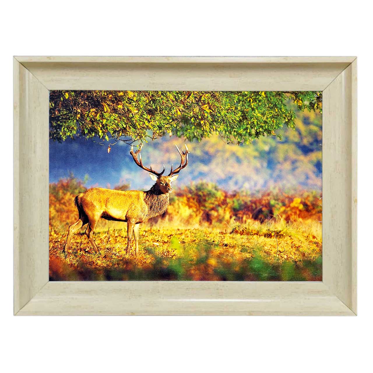 تابلو فرش چاپی طرح گوزن کد 14051 سایز 70×50 سانتی متری