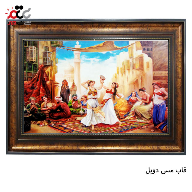 تابلو فرش چاپی طرح دهکده کد 13313 سایز 100×50 سانتی متری