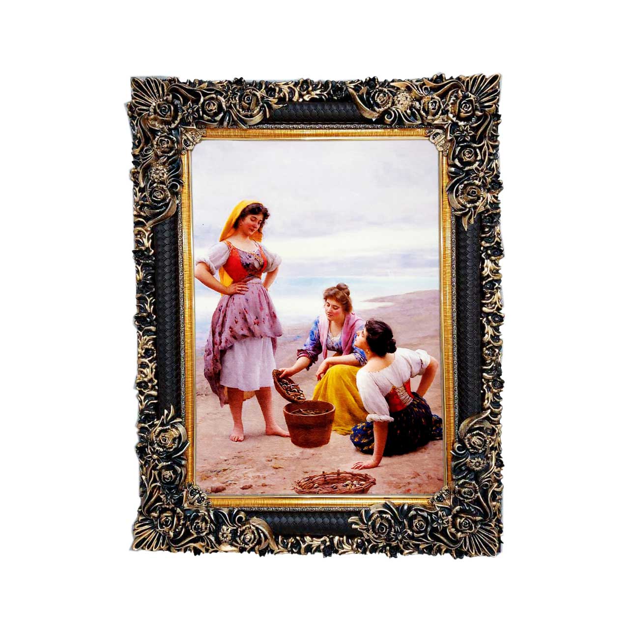 تابلو فرش چاپی طرح ساحل کد 13031 سایز 50×35 سانتی متری