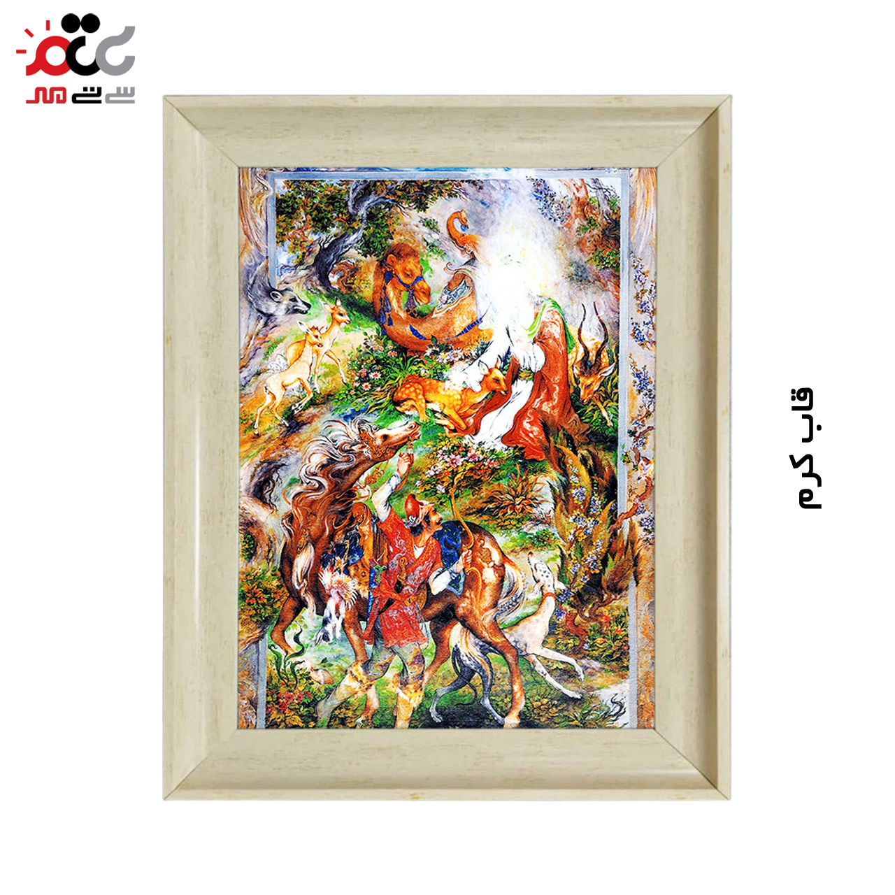 تابلو فرش چاپی طرح مینیاتوری کد 16017 سایز 50×50 سانتی متری