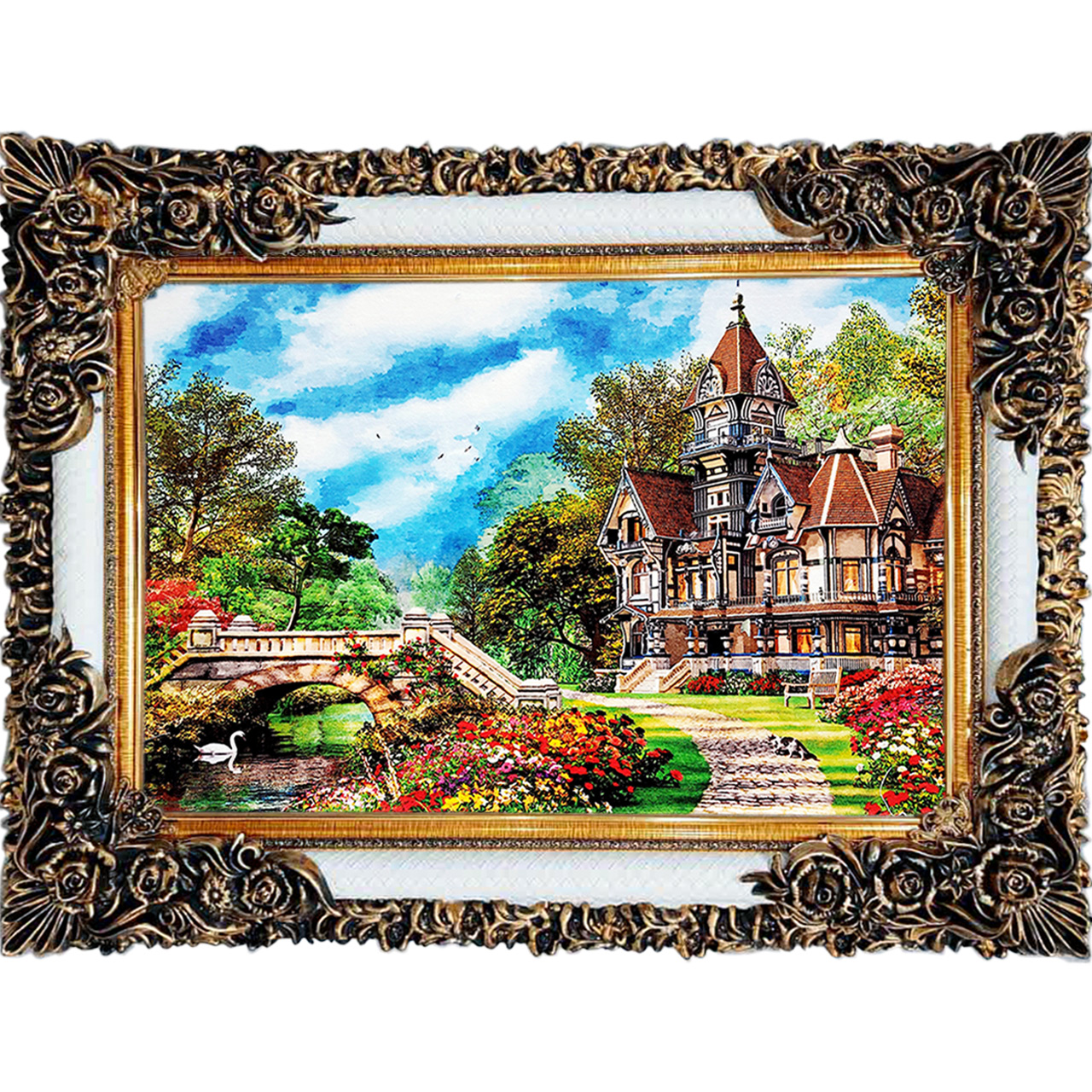 تابلو فرش چاپی طرح منظره کد 10134 سایز 100×70 سانتی متری