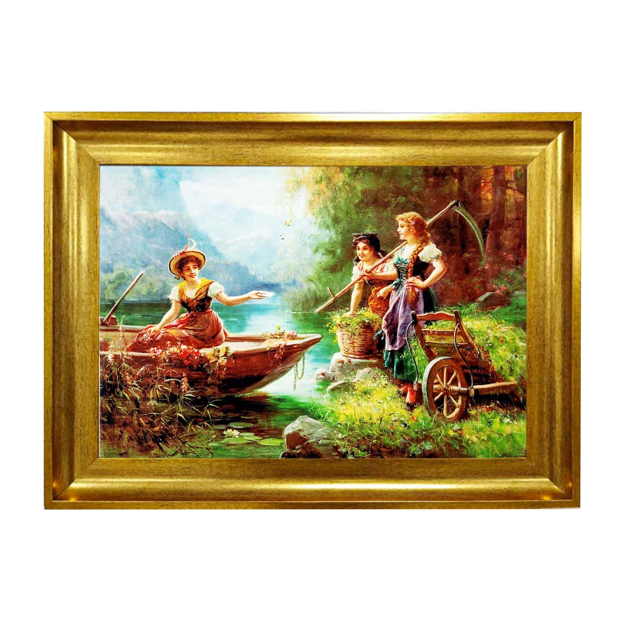 تابلو فرش چاپی طرح رودخانه کد 11031 سایز 50×50 سانتی متری