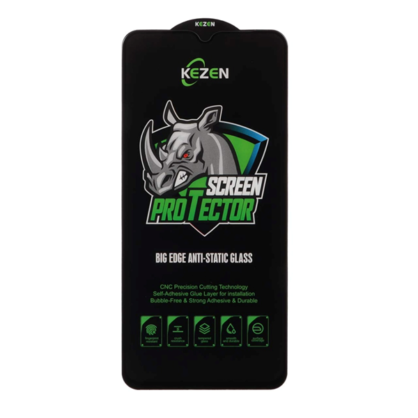 محافظ صفحه نمایش شیشه ای Full Cover Kezen Anti Static Big Edge مدل Xiaomi Redmi Note 8 Pro / Poco M3 / Redmi 9T / Note 9 4G