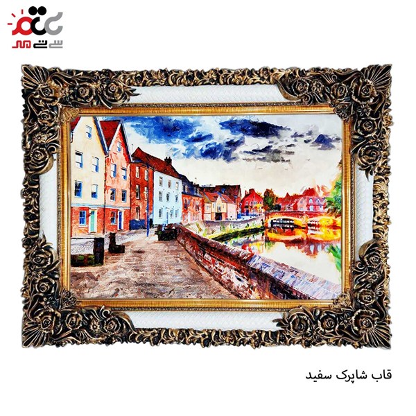 تابلو فرش چاپی طرح رودخانه کد 10178 سایز 100×70 سانتی متری