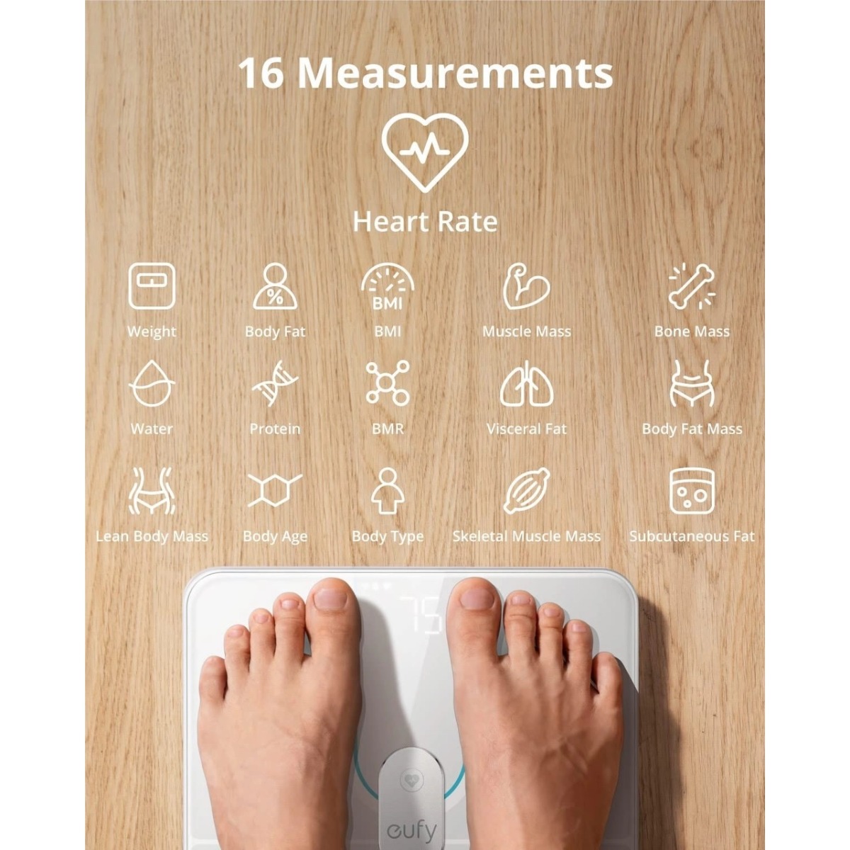 ترازو هوشمند ANKER مدل Eufy Smart Scales P2 PRO T9149K21 - سفید (گارانتی 18 ماهه شرکتی)
