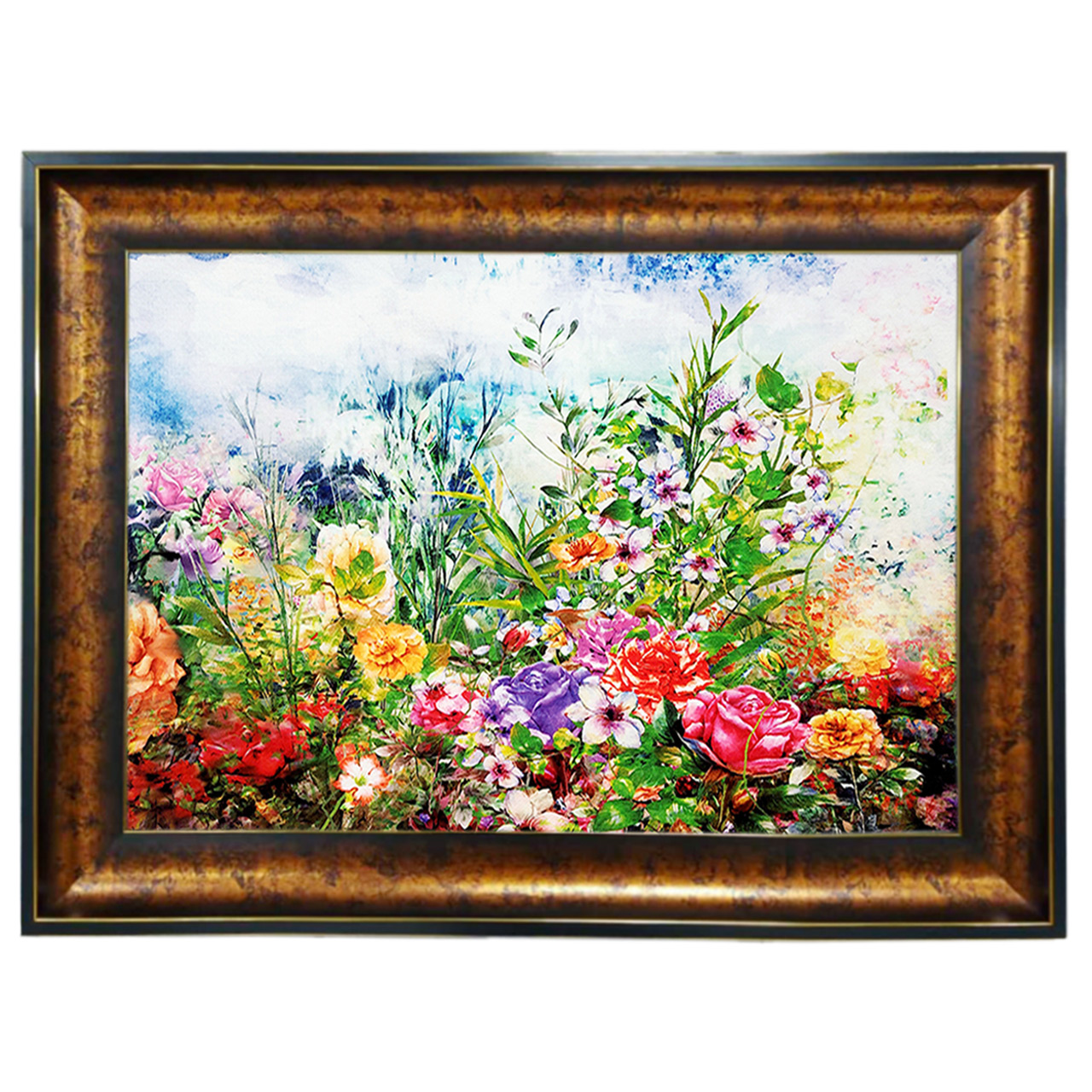 تابلو فرش چاپی طرح گل کد 12031 سایز 100×50 سانتی متری