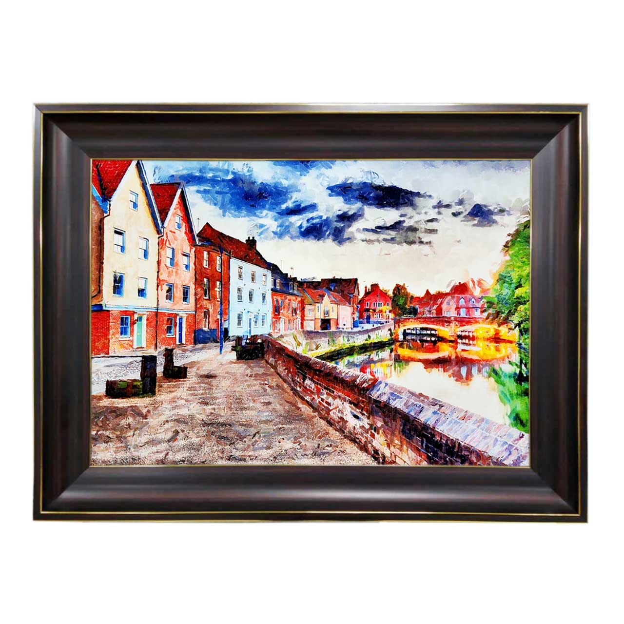 تابلو فرش چاپی طرح رودخانه کد 10178 سایز 60×40 سانتی متری