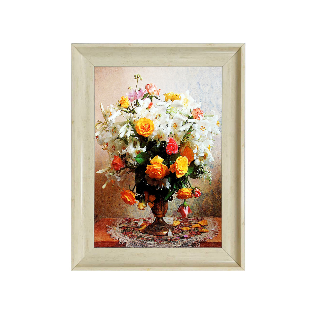 تابلو فرش چاپی طرح گل کد 12336 سایز 50×35 سانتی متری