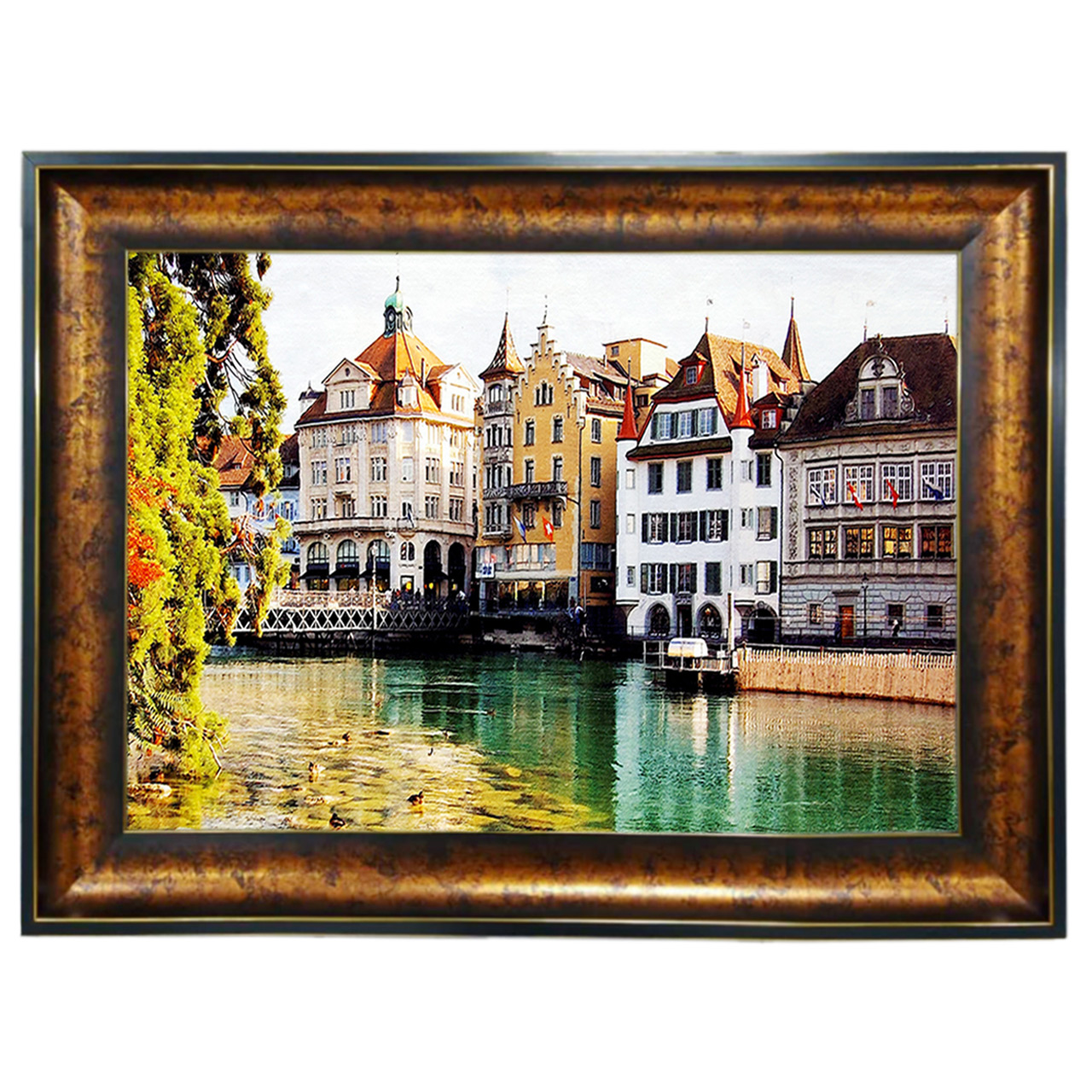 تابلو فرش چاپی طرح جزیره کد 10043 سایز 100×50 سانتی متری