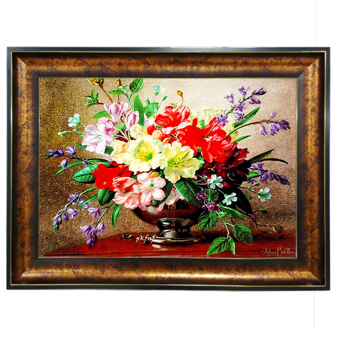 تابلو فرش چاپی طرح گل کد 12018 سایز 100×50 سانتی متری