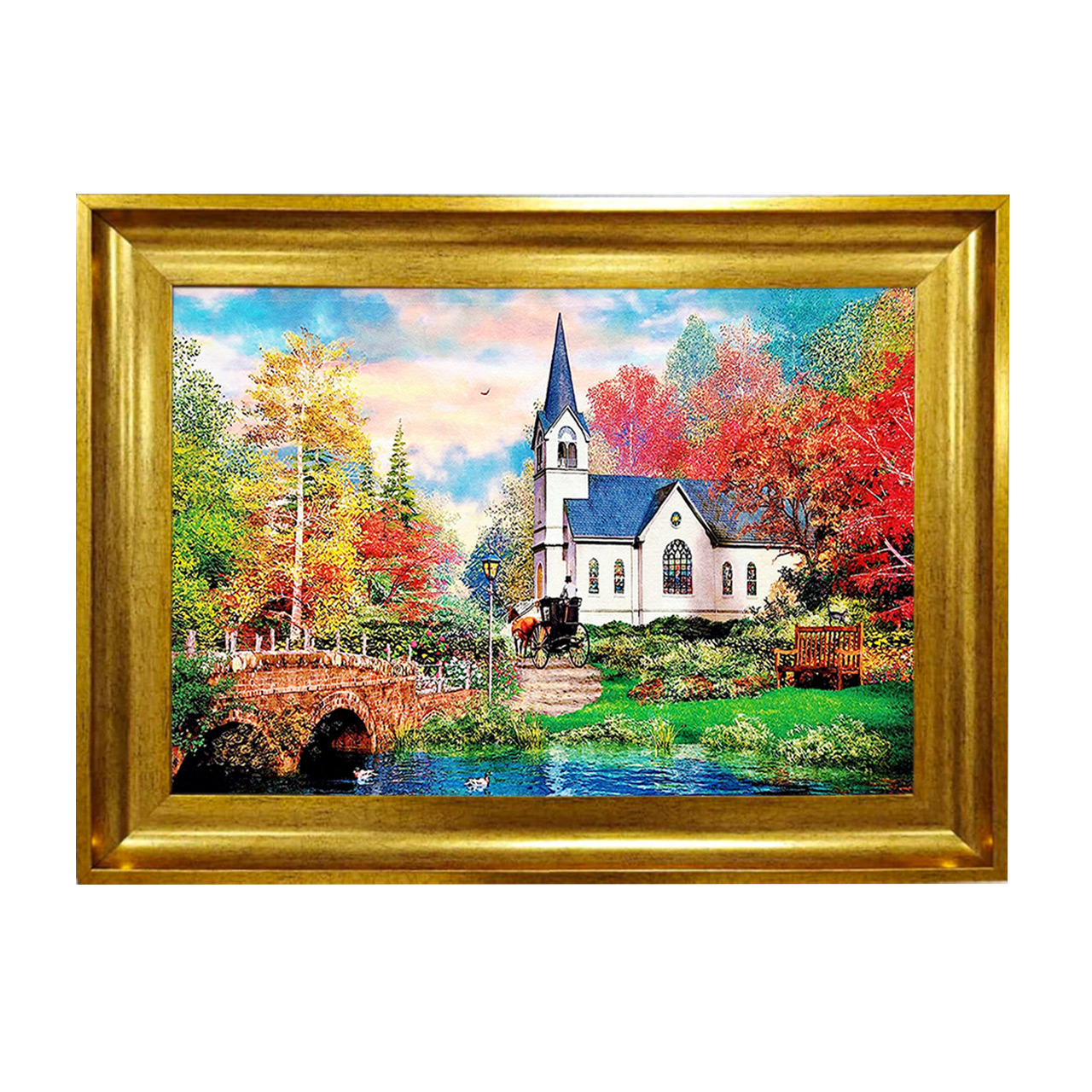 تابلو فرش چاپی طرح منظره کد 10085 سایز 50×50 سانتی متری